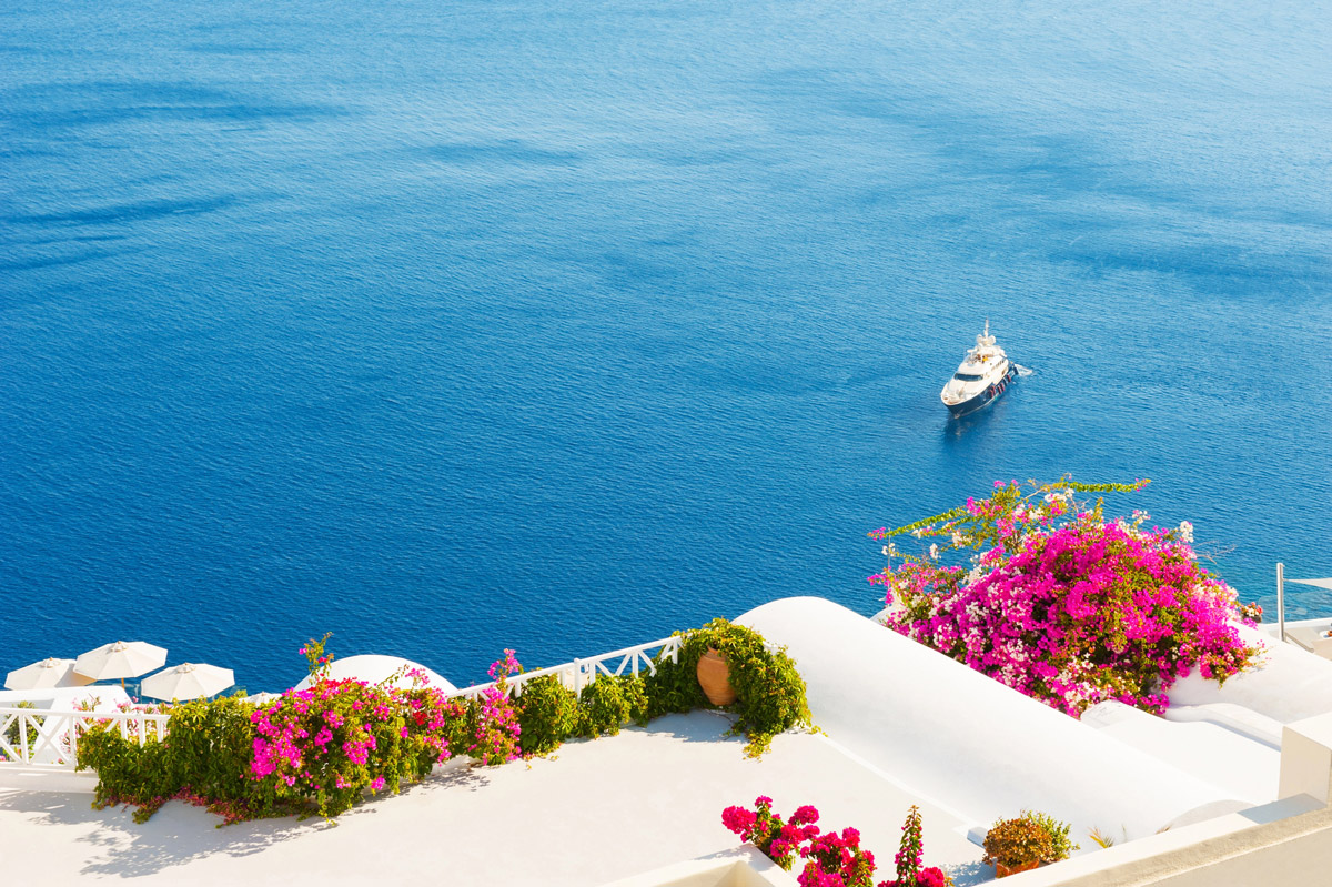 Santorini overlooking the sea