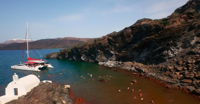 Hot Springs Palea Kameni Santorini Greece
