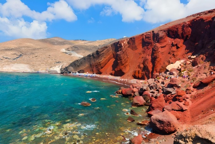Santorini Red Beach Overview