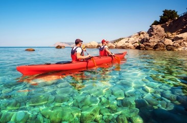 Kayaking in Santorini Greece